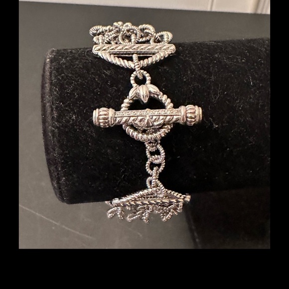 Judith Ripke sterling silver/Cz three row bracelet - Picture 2 of 11